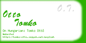 otto tomko business card